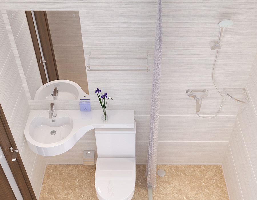 Modulares Hotelbadezimmer mit vollständiger PEC-Harzfaserplattenkonstruktion
