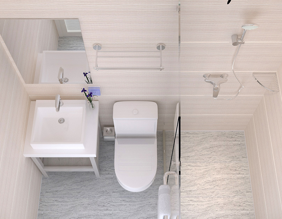 Modulares Badezimmer mit Vollpaneelkonstruktion für schnelle Installation
