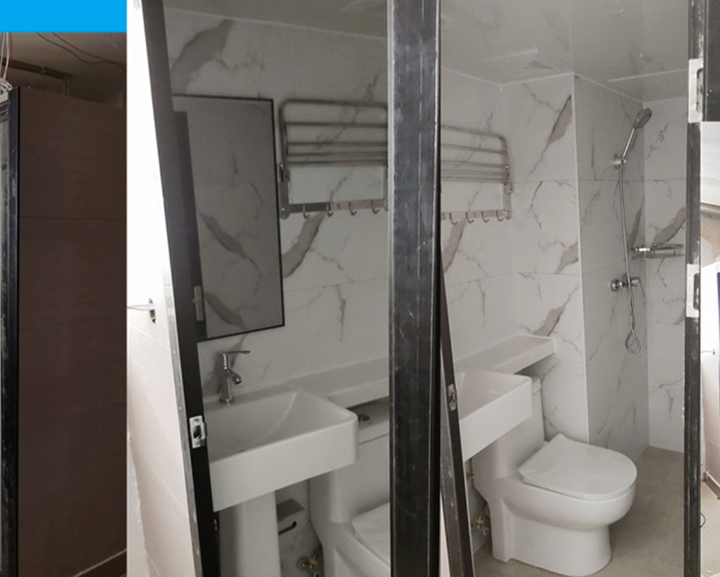 Suzhou Textilfabrik, Schlafsaal-Badezimmeranwendung, Kounor-Fallanalyse für das gesamte Badezimmer